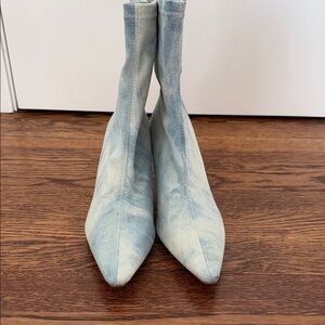 Urban Outfitters Light Blue Denim Heeled Boots